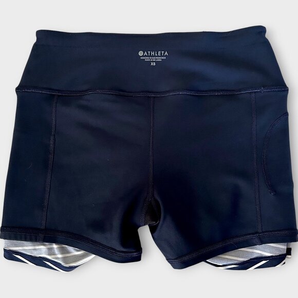 Athleta Run With It Navy White Stripe Skort XS Athletic Running Skirt Preppy - Picture 7 of 10